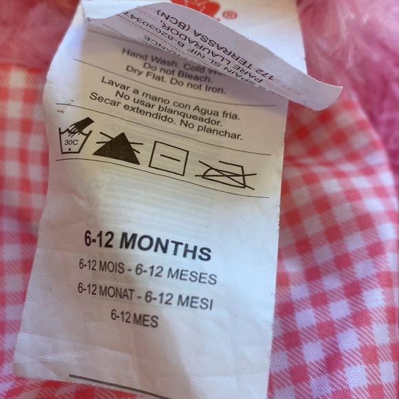 6-12 month baby girl pink fuzzy bunny 2 piece - Picture 3 of 5